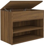 vidaXL Schoenenbank 60x30x45 cm bewerkt hout bruineikenkleurig