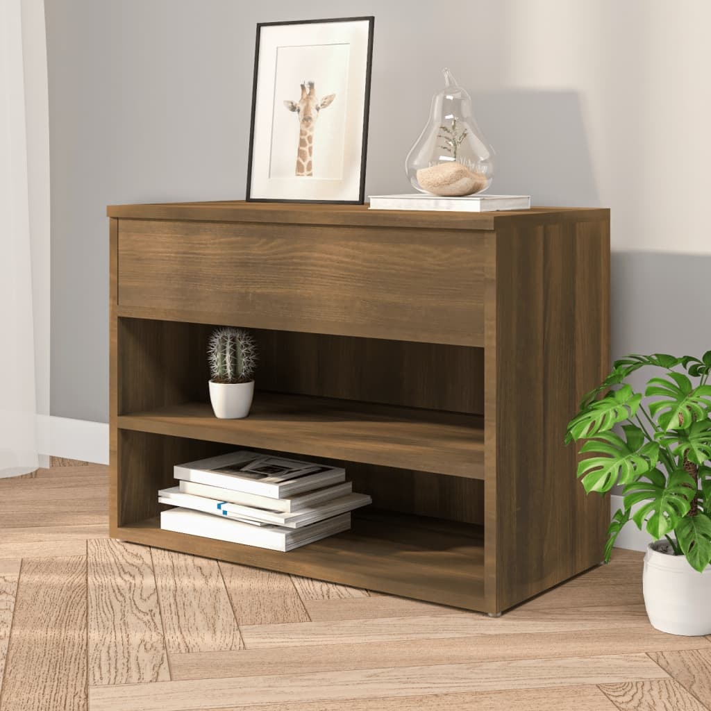 VidaXL Schoenenbank 60x30x45 cm bewerkt hout bruineikenkleurig