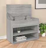 VidaXL Schoenenbank 60x30x45 cm bewerkt hout grijs sonoma eikenkleurig
