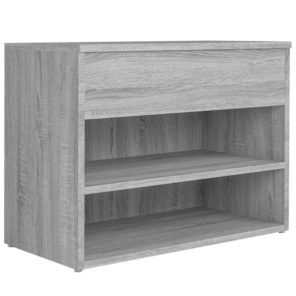 vidaXL Schoenenbank 60x30x45 cm bewerkt hout grijs sonoma eikenkleurig