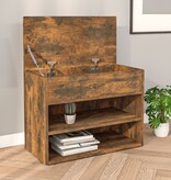 VidaXL Schoenenbank 60x30x45 cm bewerkt hout gerookt eikenkleurig