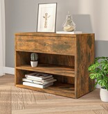 VidaXL Schoenenbank 60x30x45 cm bewerkt hout gerookt eikenkleurig