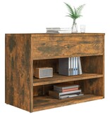 VidaXL Schoenenbank 60x30x45 cm bewerkt hout gerookt eikenkleurig