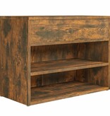 vidaXL Schoenenbank 60x30x45 cm bewerkt hout gerookt eikenkleurig