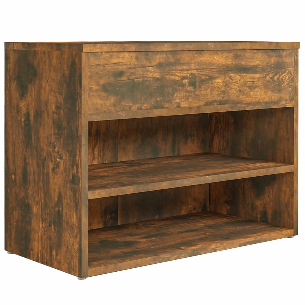 VidaXL Schoenenbank 60x30x45 cm bewerkt hout gerookt eikenkleurig