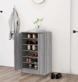 vidaXL Schoenenkast 60x35x92 cm bewerkt hout grijs sonoma eikenkleurig