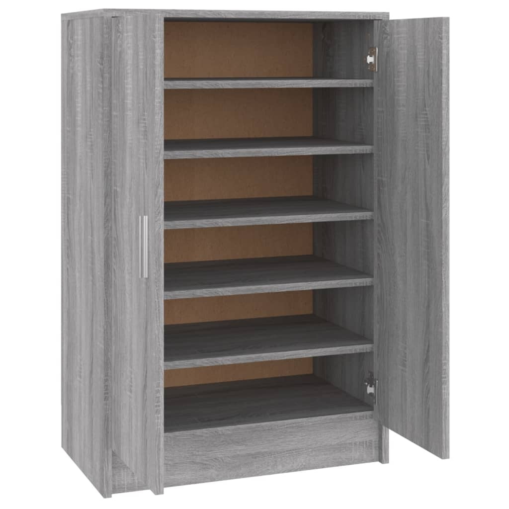 vidaXL Schoenenkast 60x35x92 cm bewerkt hout grijs sonoma eikenkleurig