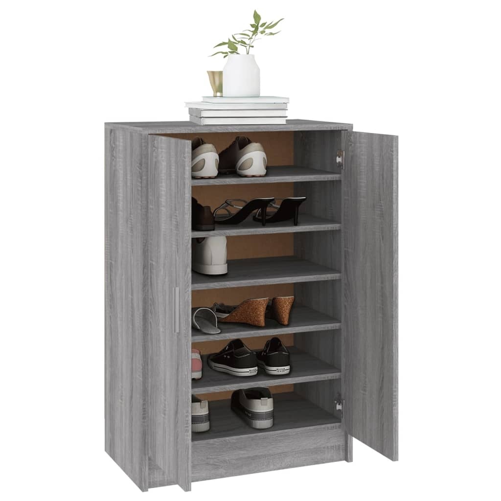 VidaXL Schoenenkast 60x35x92 cm bewerkt hout grijs sonoma eikenkleurig
