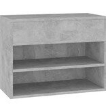 VidaXL Schoenenbank 60x30x45 cm spaanplaat betongrijs