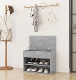 VidaXL Schoenenbank 60x30x45 cm spaanplaat betongrijs