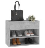 VidaXL Schoenenbank 60x30x45 cm spaanplaat betongrijs