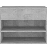 vidaXL Schoenenbank 60x30x45 cm spaanplaat betongrijs