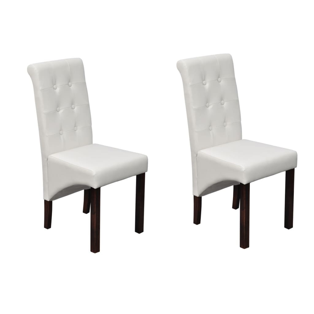VidaXL Eetkamerstoelen 2 st kunstleer wit