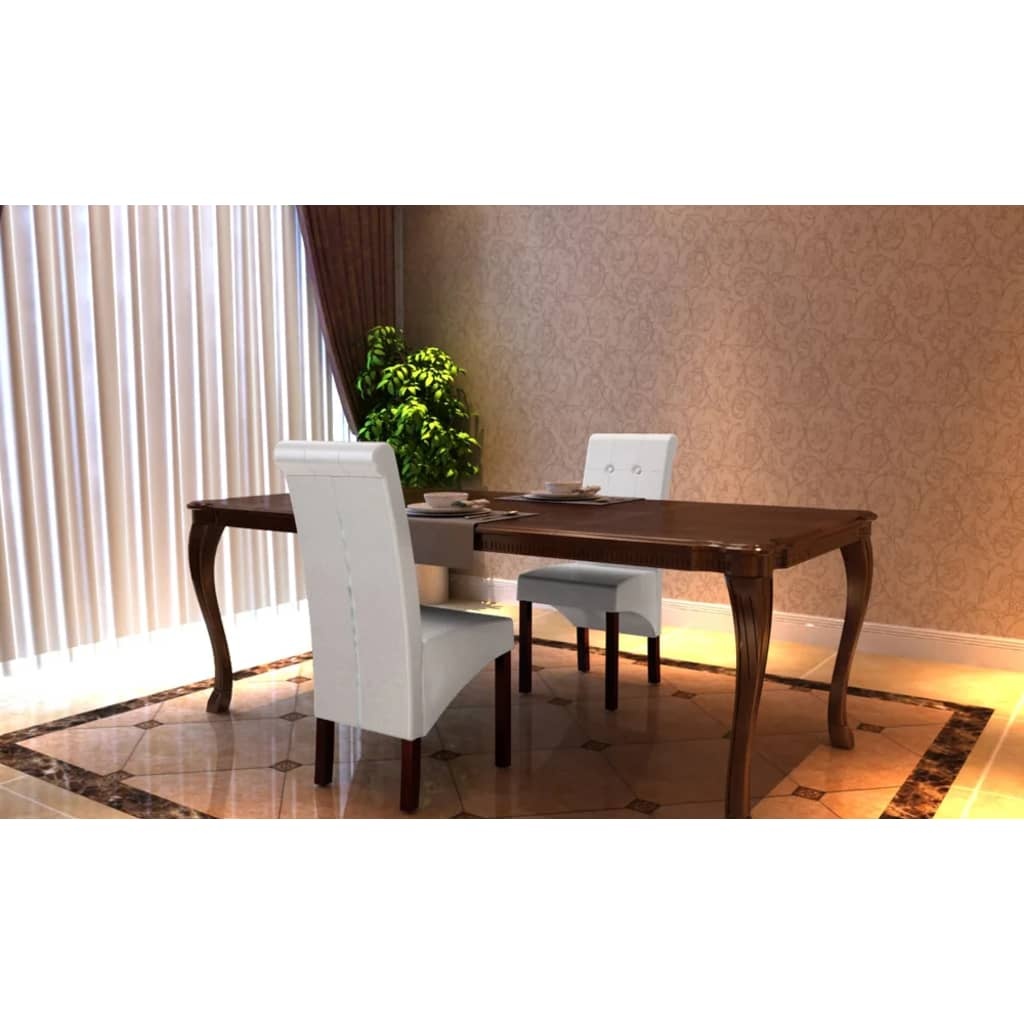VidaXL Eetkamerstoelen 2 st kunstleer wit