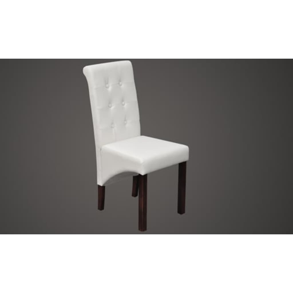 VidaXL Eetkamerstoelen 2 st kunstleer wit