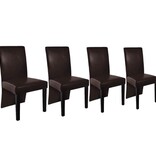 VidaXL Eetkamerstoelen 4 st kunstleer donkerbruin