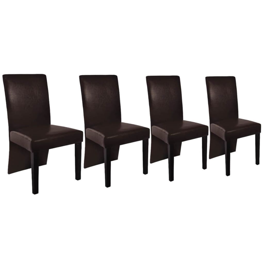 VidaXL Eetkamerstoelen 4 st kunstleer donkerbruin