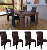 VidaXL Eetkamerstoelen 4 st kunstleer donkerbruin