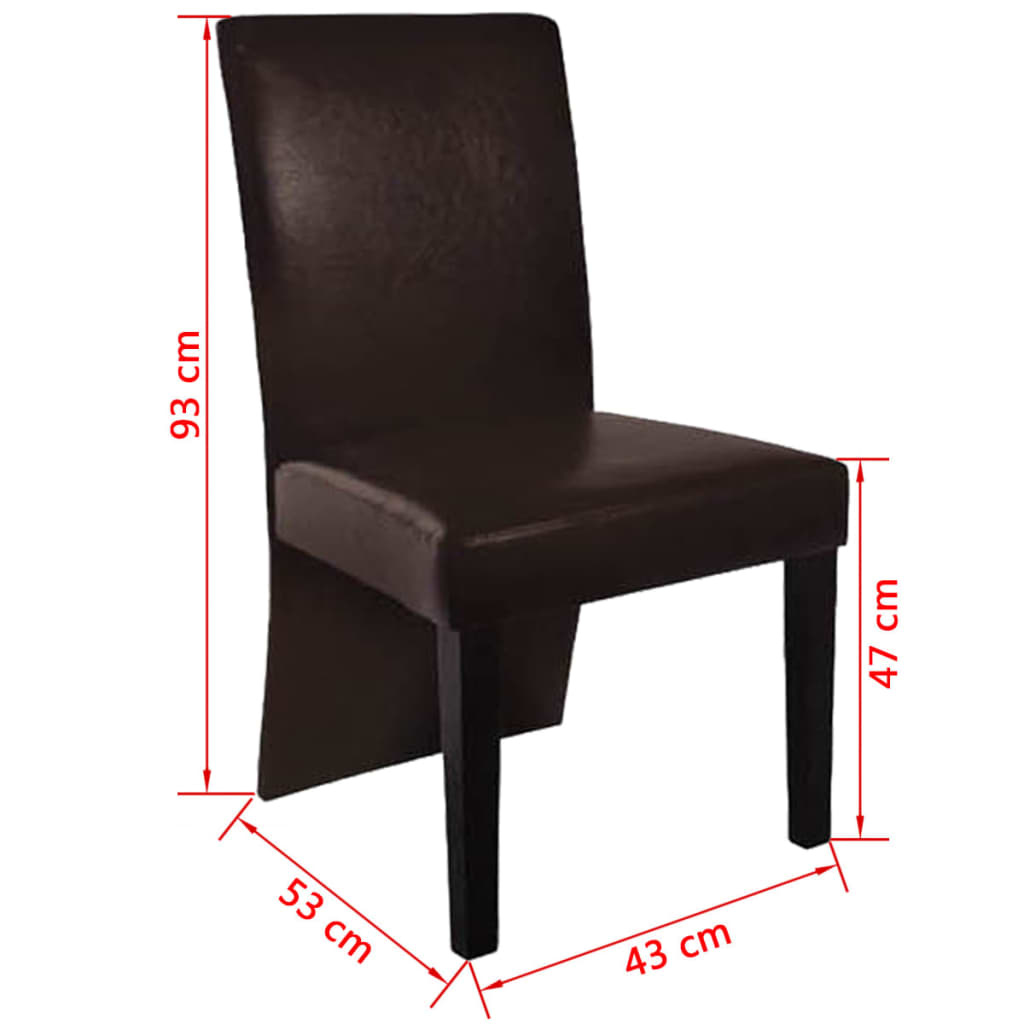 VidaXL Eetkamerstoelen 4 st kunstleer donkerbruin