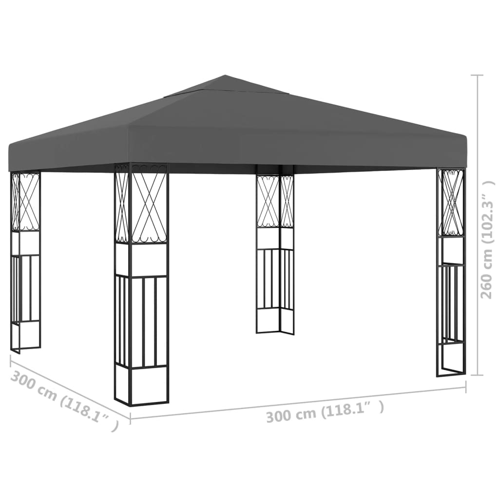 vidaXL Prieel 3x3 m stof antraciet