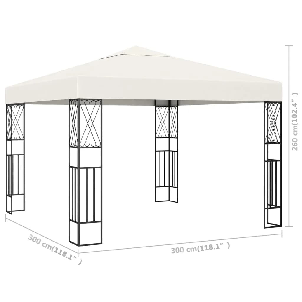 vidaXL Prieel 3x3 m stof crème