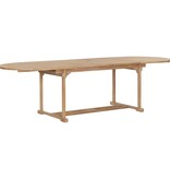 vidaXL Tuintafel verlengbaar ovaal 180-280x100x75 cm massief teakhout