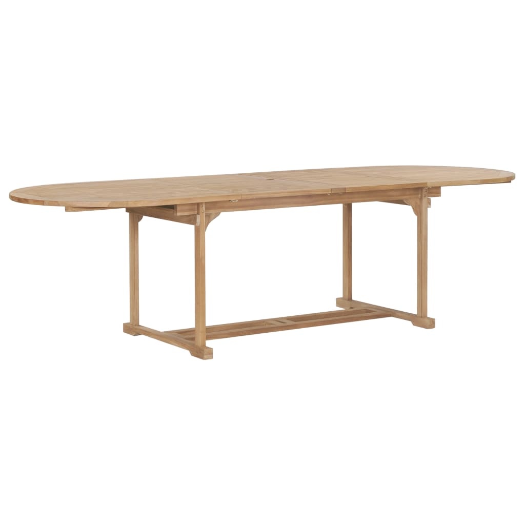 vidaXL Tuintafel verlengbaar ovaal 180-280x100x75 cm massief teakhout