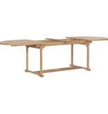 vidaXL Tuintafel verlengbaar ovaal 180-280x100x75 cm massief teakhout