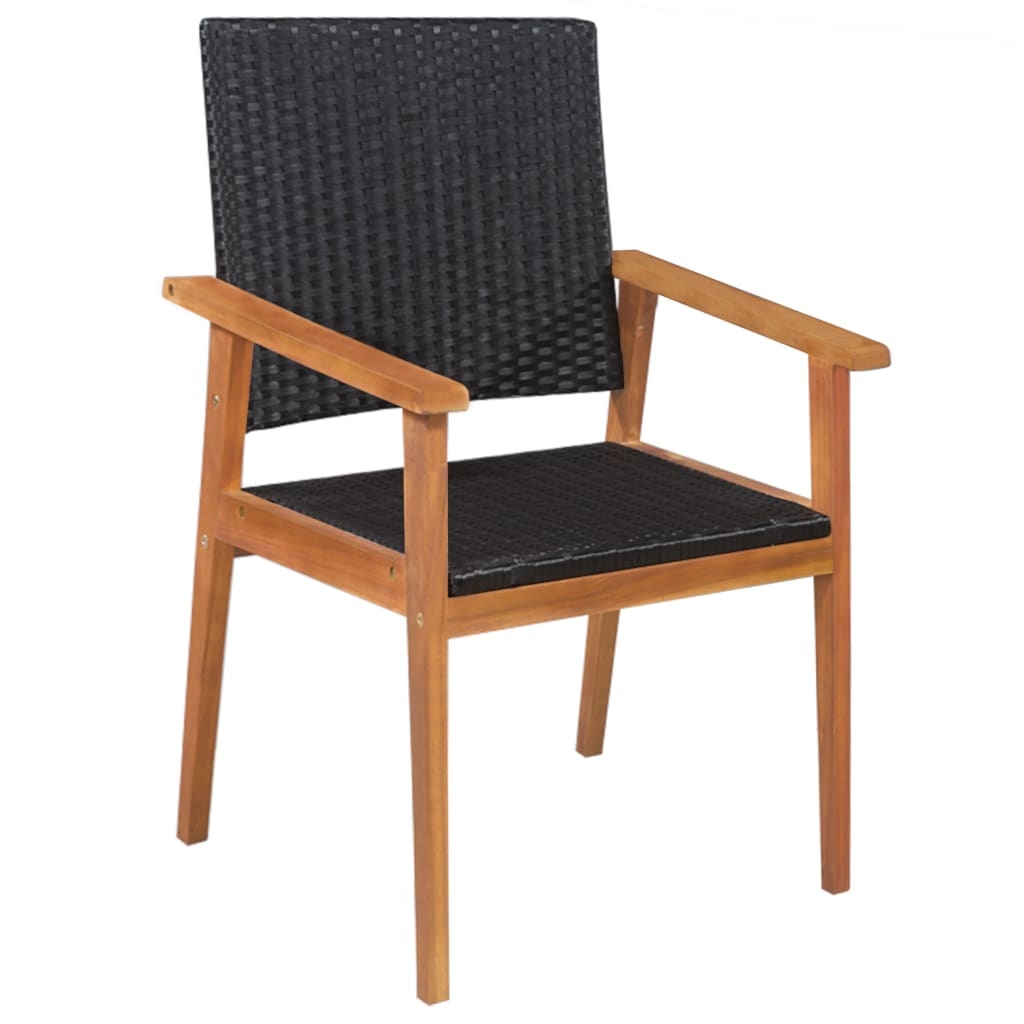 VidaXL 5-delige Tuinset poly rattan zwart en bruin