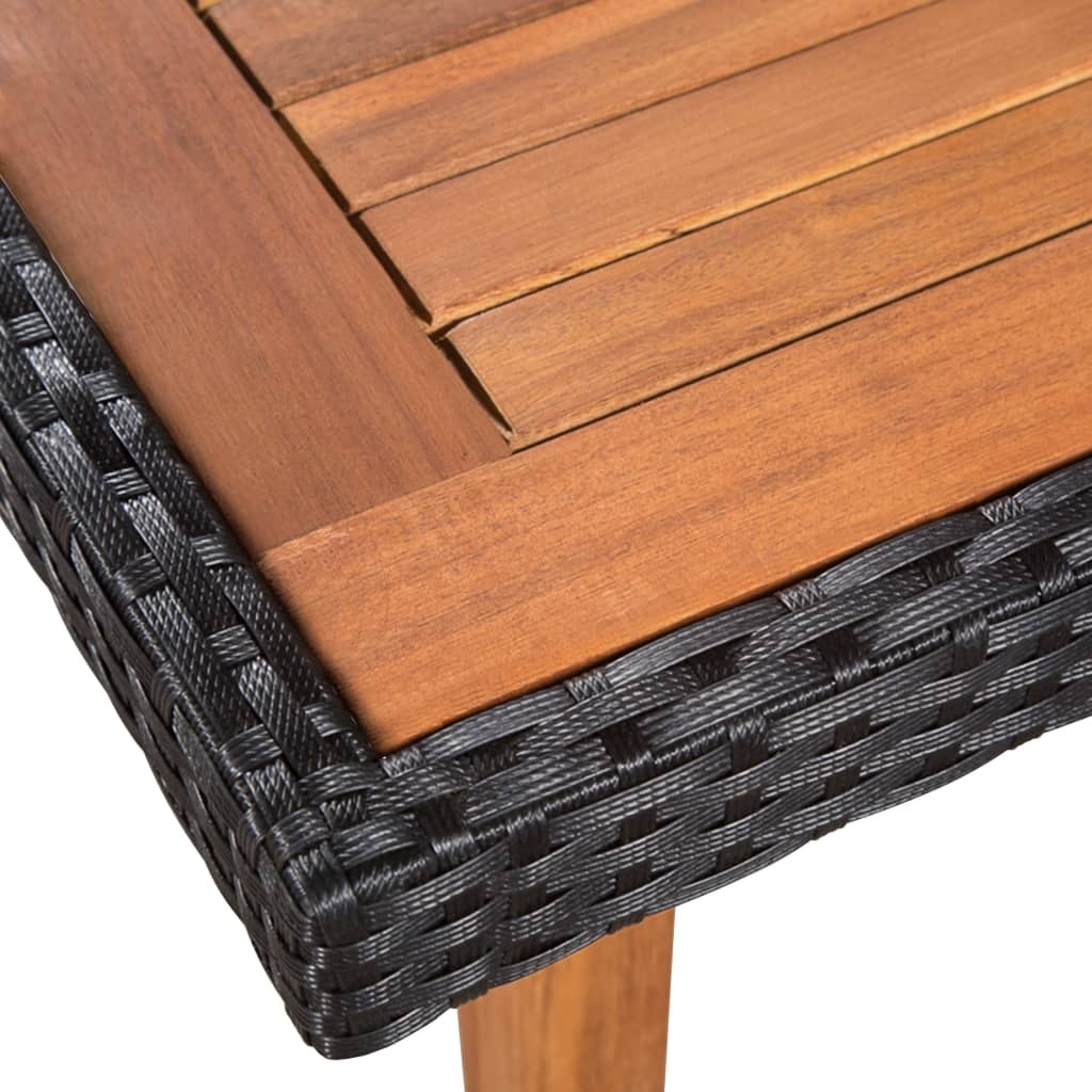 VidaXL 5-delige Tuinset poly rattan zwart en bruin