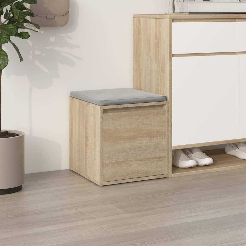 vidaXL Opbergbox met lade 40,5x40x40 cm bewerkt hout sonoma eikenkleur