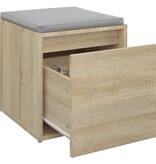 vidaXL Opbergbox met lade 40,5x40x40 cm bewerkt hout sonoma eikenkleur