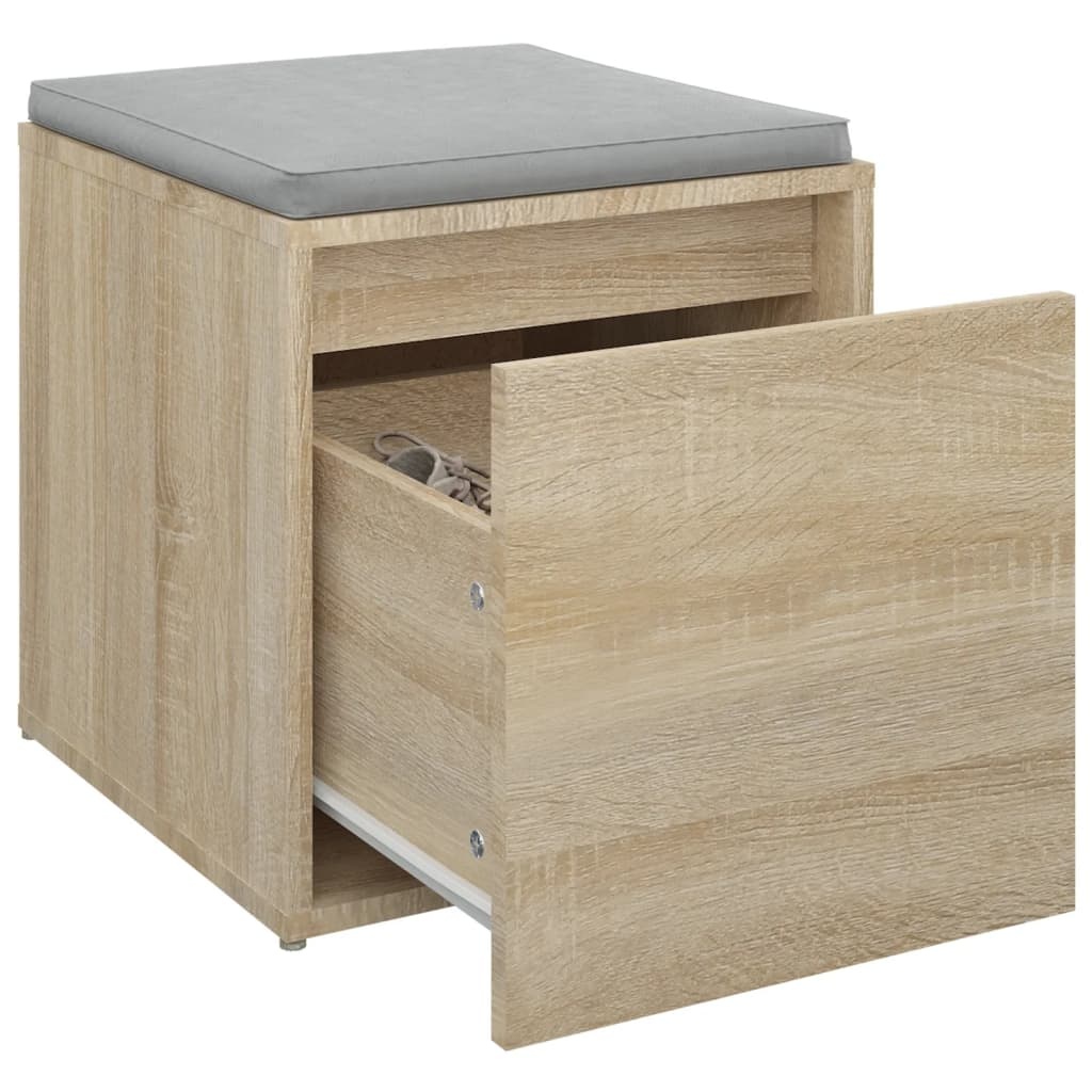 vidaXL Opbergbox met lade 40,5x40x40 cm bewerkt hout sonoma eikenkleur