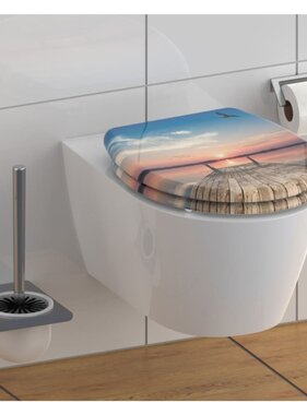 vidaXL Toiletbril met soft-close quick-release SUNSET SKY