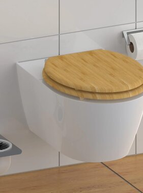 vidaXL Toiletbril met soft-close NATURAL BAMBOO