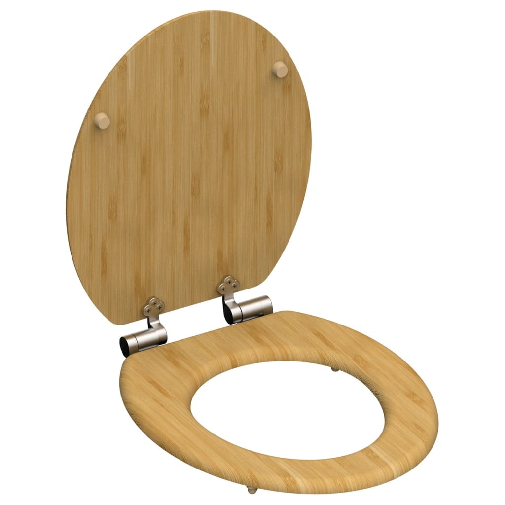 vidaXL Toiletbril met soft-close NATURAL BAMBOO