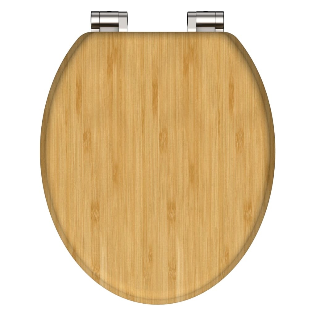 vidaXL Toiletbril met soft-close NATURAL BAMBOO