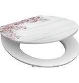 vidaXL Toiletbril met soft-close FLOWERS & WOOD MDF hoogglans