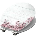 vidaXL Toiletbril met soft-close FLOWERS & WOOD MDF hoogglans