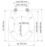 vidaXL Toiletbril met soft-close OASIS MDF hoogglans