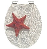 vidaXL Toiletbril met soft-close RED STARFISH MDF hoogglans