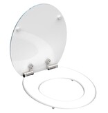 vidaXL Toiletbril met soft-close SHELL HEART MDF hoogglans