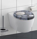 vidaXL Toiletbril met soft-close GREY STONE