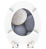 vidaXL Toiletbril met soft-close GREY STONE