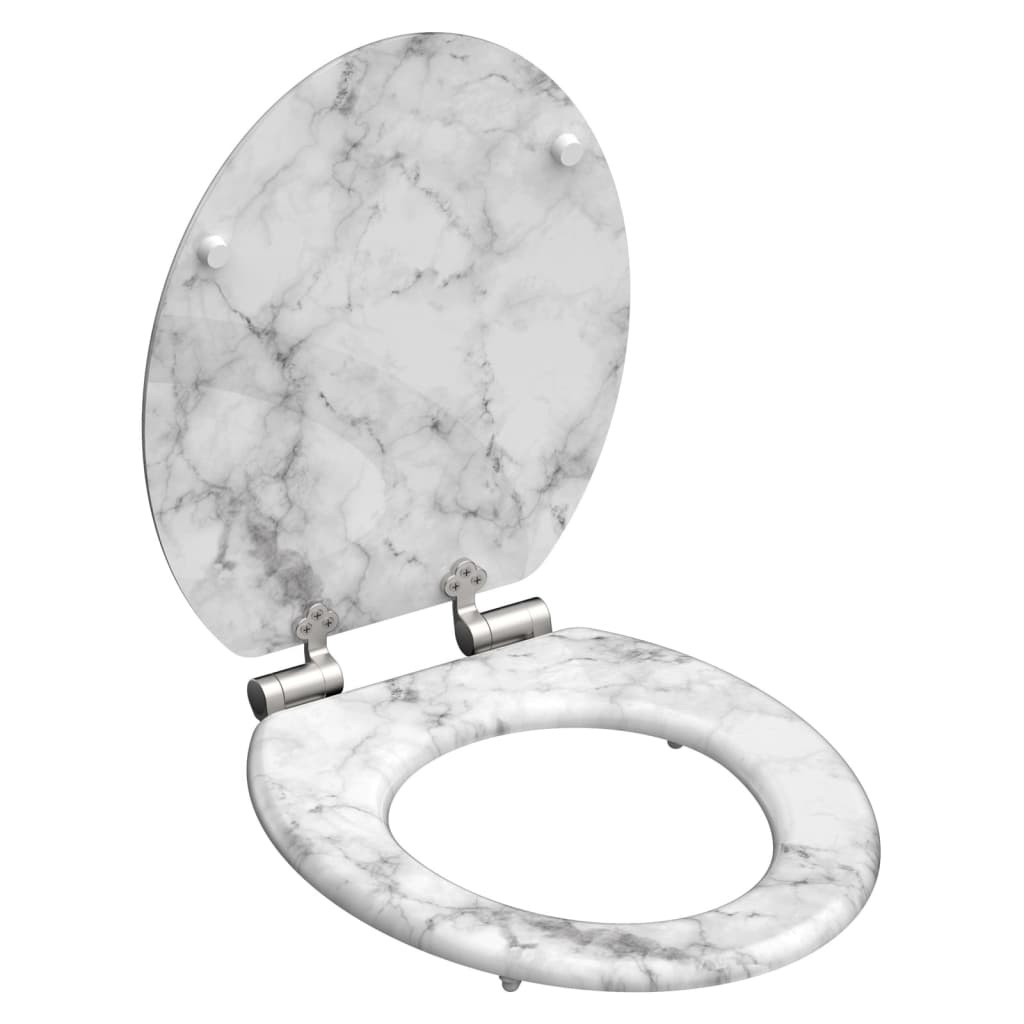 vidaXL Toiletbril met soft-close MARMOR STONE