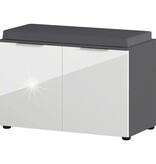 vidaXL Schoenenbank GW-Rimini 75x40x48 cm grafietkleurig en wit