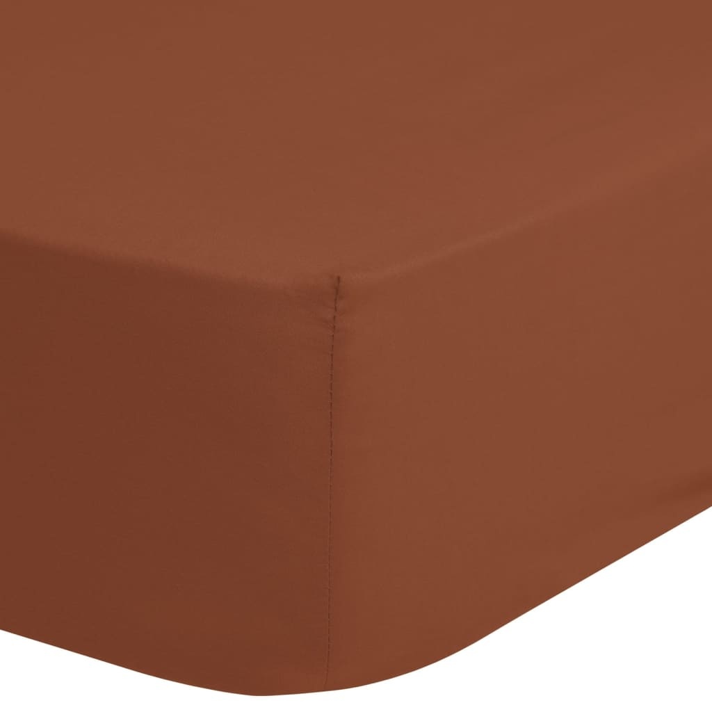 vidaXL Hoeslaken jersey 90/100x220 cm terracottakleurig