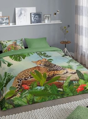 vidaXL Dekbedovertrek JUNGLE 200x200/220 cm meerkleurig