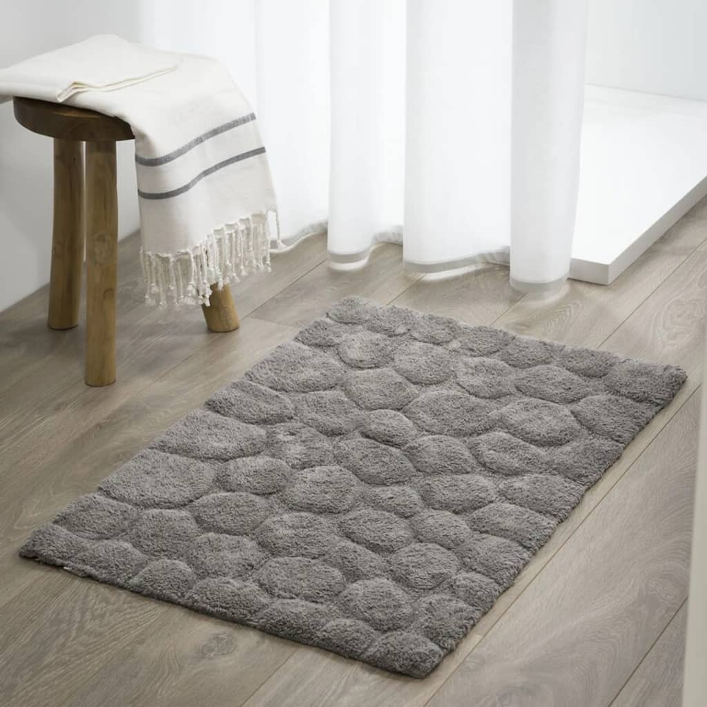 vidaXL Badmat Pebbles 60x90 cm katoen grijs