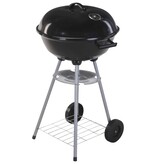 vidaXL Kogelbarbecue op wielen 46 cm zwart